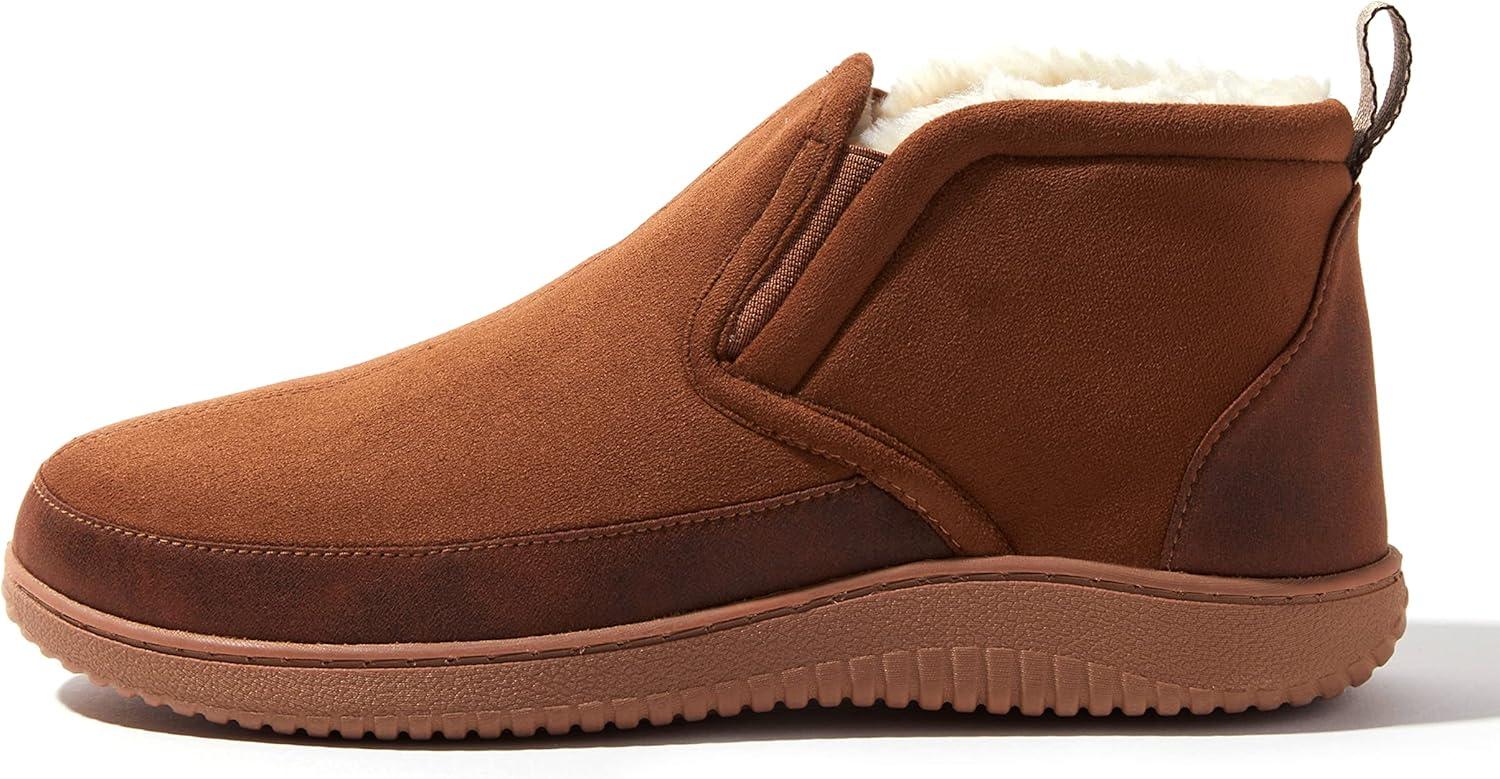 imageDearfoams mens Spencer Microsuede IndoorOutdoor Comfort Boot With Fleece LiningChestnut