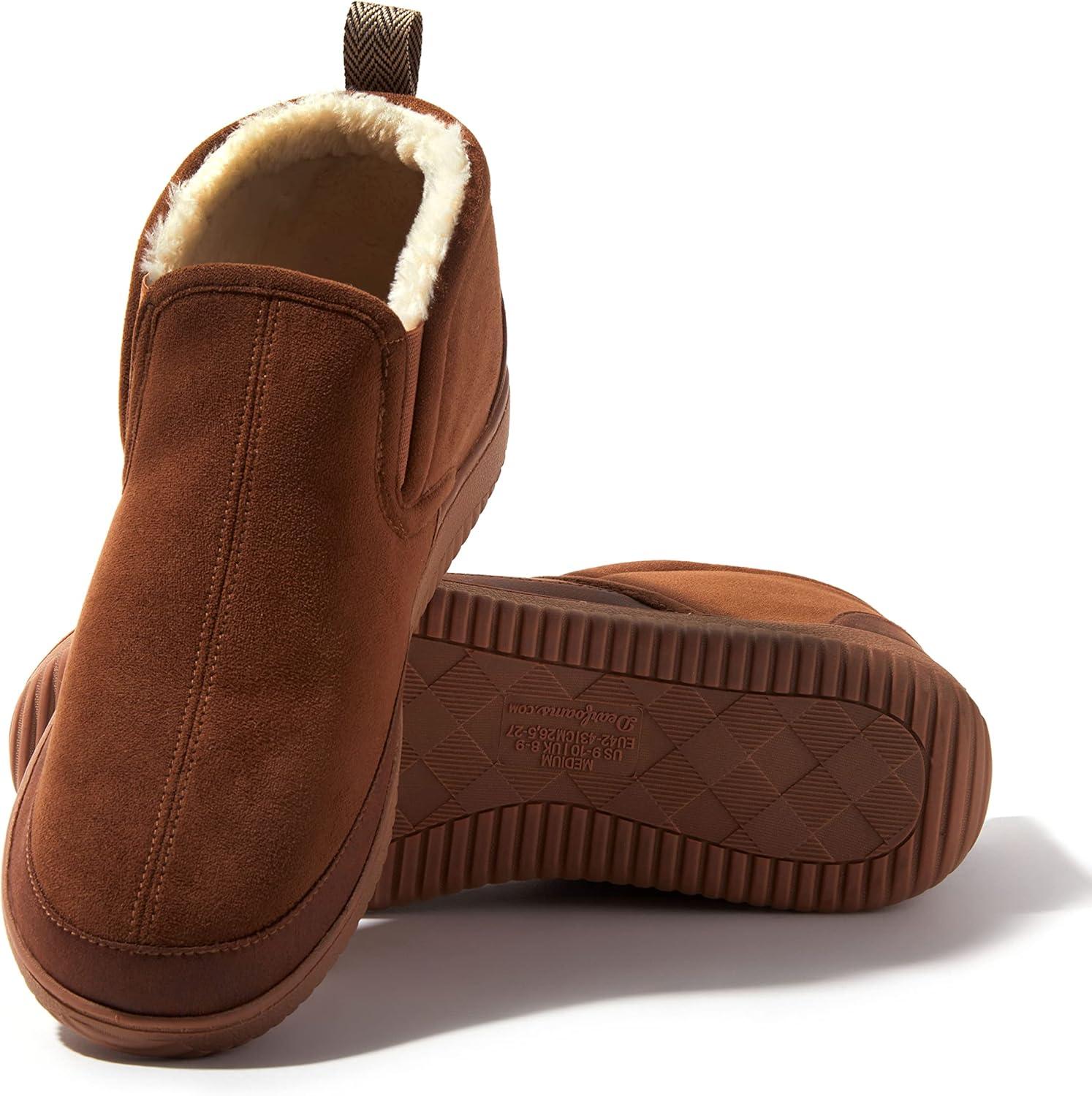 imageDearfoams mens Spencer Microsuede IndoorOutdoor Comfort Boot With Fleece LiningChestnut