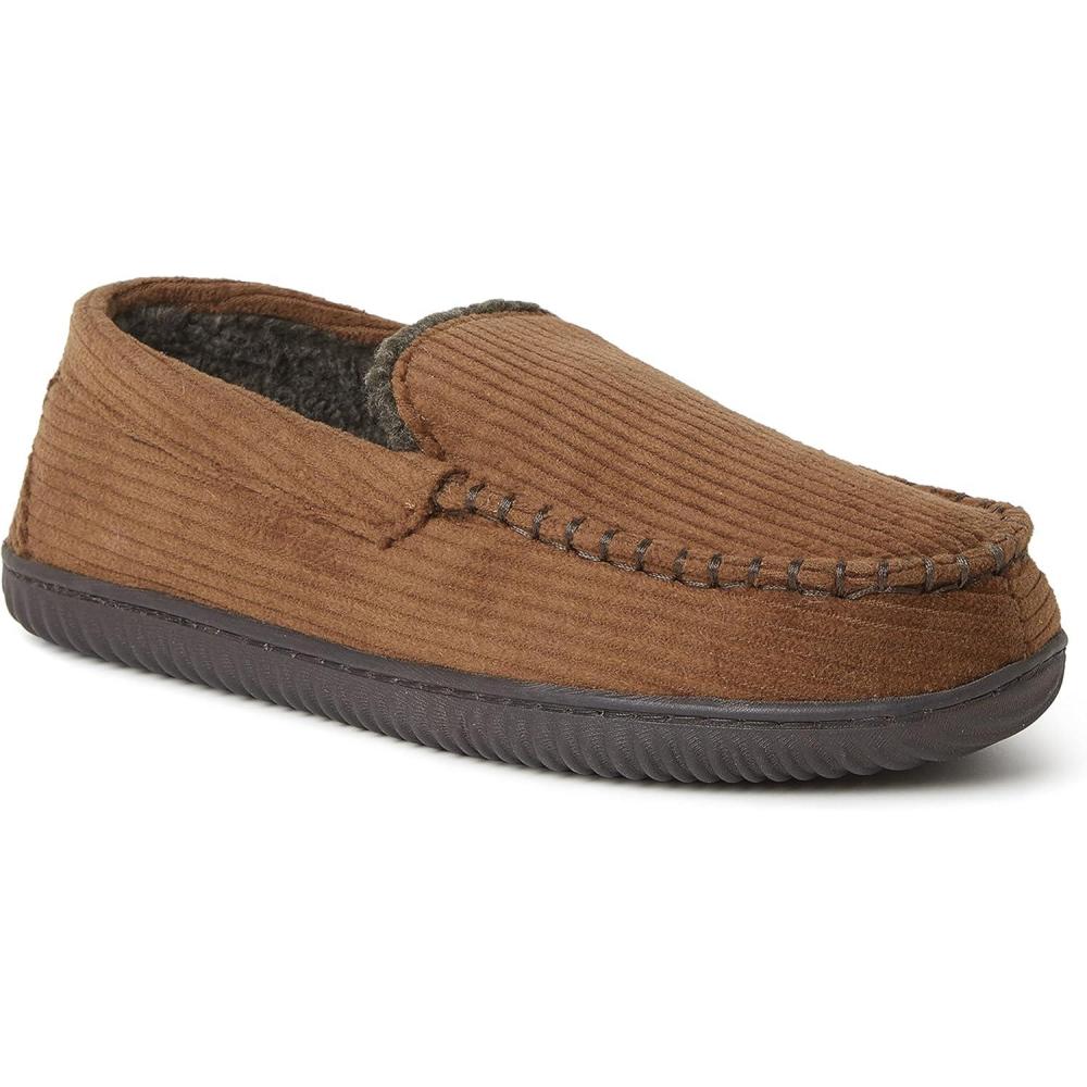 imageDearfoams Mens Cordurory Moccasin SlipOn LoaferChestnut