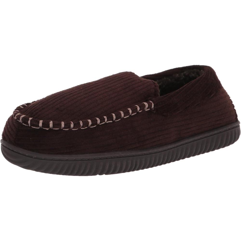 imageDearfoams Mens Cordurory Moccasin SlipOn LoaferCoffee