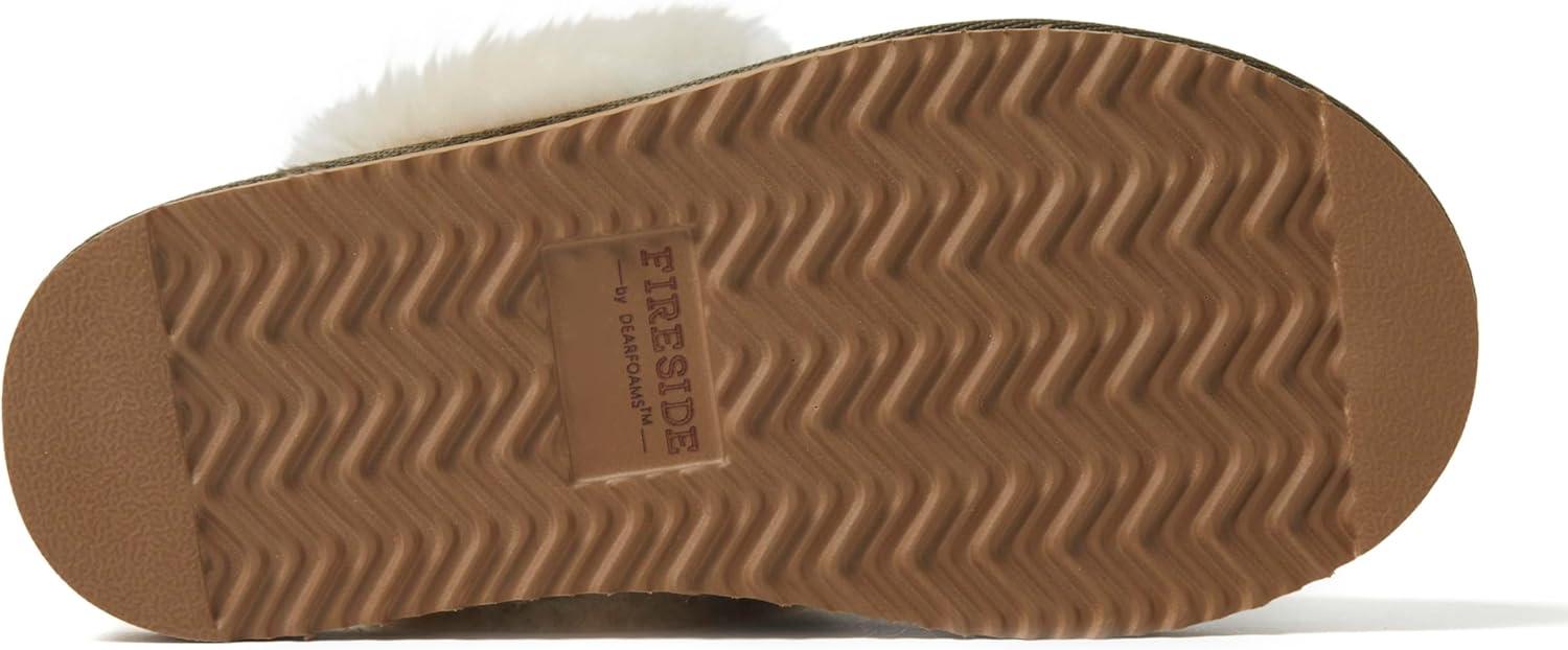 imageDearfoams Womens Fireside Sydney Shearling Fur Slippers Wide width availableCamo