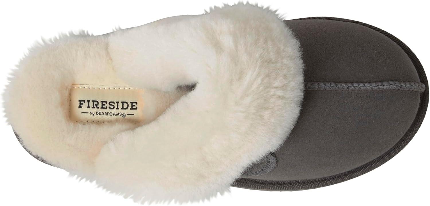 imageDearfoams Womens Fireside Sydney Shearling Fur Slippers Wide width availableGrey Multi