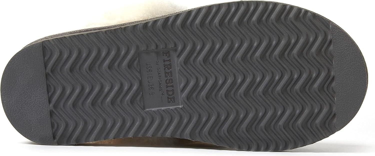 imageDearfoams Womens Fireside Sydney Shearling Fur Slippers Wide width availableGrey Multi