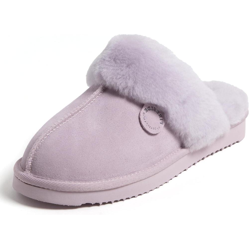 imageDearfoams Womens Fireside Sydney Shearling Fur Slippers Wide width availableLilac