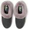 imageDearfoams Womens Atley Indoor Outdoor House Shoe Fuzzy Memeory Foam Clog SlipperDark Heather Grey