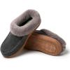 imageDearfoams Womens Atley Indoor Outdoor House Shoe Fuzzy Memeory Foam Clog SlipperDark Heather Grey