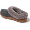 imageDearfoams Womens Atley Indoor Outdoor House Shoe Fuzzy Memeory Foam Clog SlipperDark Heather Grey