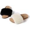 imageDearfoams Womens Fireside Canberra Shearling Cork Footbed Easy onOff Slide SandalBlack
