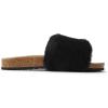 imageDearfoams Womens Fireside Canberra Shearling Cork Footbed Easy onOff Slide SandalBlack