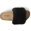 imageDearfoams Womens Fireside Canberra Shearling Cork Footbed Easy onOff Slide SandalBlack