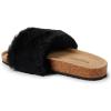imageDearfoams Womens Fireside Canberra Shearling Cork Footbed Easy onOff Slide SandalBlack