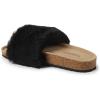 imageDearfoams Womens Fireside Canberra Shearling Cork Footbed Easy onOff Slide SandalBlack