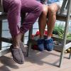 imageDearfoams Womens Fireside Sydney Shearling Fur Slippers Wide width availableNavy