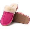 imageDearfoams Womens Fireside Sydney Shearling Fur Slippers Wide width availableParadise Pink