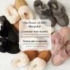 imageDearfoams Womens Fireside Sydney Shearling Fur Slippers Wide width availablePeach Dust