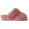 imageDearfoams Womens Fireside Sydney Shearling Fur Slippers Wide width availablePeach Dust