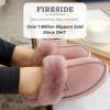 imageDearfoams Womens Fireside Sydney Shearling Fur Slippers Wide width availablePink