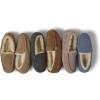 imageFireside by Dearfoams Womens Fireside Mel Shearling IndoorOutdoor Moccasin Slipper with Wide WidthsBlackCream