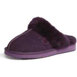 imageDearfoams Womens Fireside Sydney Shearling Fur Slippers Wide width availableAubergine
