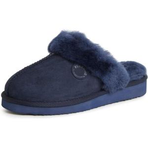 imageDearfoams Womens Fireside Sydney Shearling Fur Slippers Wide width availableNavy