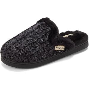 imageDearfoams Womens Memory Foam House Shoes Gifts for Her Paris Scuff SlipperBlack