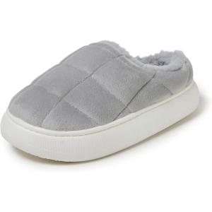 imageDearfoams Womens Quilted Cloud Puff Lightweight Cozy Shea Clog with Platform Cushioned Outsole SlipperSleet