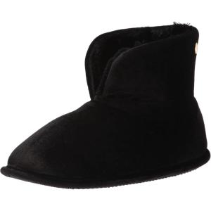 imageDearfoams womens Sara Velour BootieSlipperShiny Black
