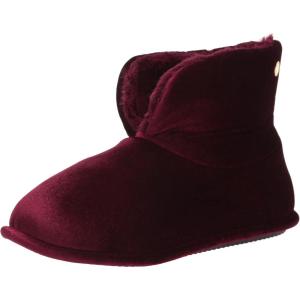 imageDearfoams womens Sara Velour BootieSlipperShiny Burgundy