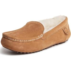 imageFireside by Dearfoams Womens Fireside Mel Shearling IndoorOutdoor Moccasin Slipper with Wide WidthsChestnut