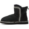 imageDearfoams Womens Fireside Shearling Water Resistant IndoorOutdoor Foldover Boot SlipperBlack Taping