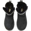 imageDearfoams Womens Fireside Shearling Water Resistant IndoorOutdoor Foldover Boot SlipperBlack Taping