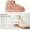 imageFireside by Dearfoams Womens Shearling Kingston Platform Mini Boot AnklePeach Dust Platform