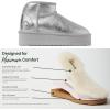 imageFireside by Dearfoams Womens Shearling Kingston Platform Mini Boot AnkleSilver Platform