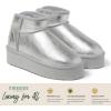imageFireside by Dearfoams Womens Shearling Kingston Platform Mini Boot AnkleSilver Platform