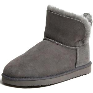 imageDearfoams Womens Fireside Shearling Water Resistant IndoorOutdoor Foldover Boot SlipperGrey