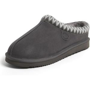 imageFireside by Dearfoams Womens Greta Genuine Shearling ClogGrey Taping