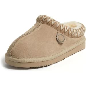 imageFireside by Dearfoams Womens Greta Genuine Shearling ClogSand Taping