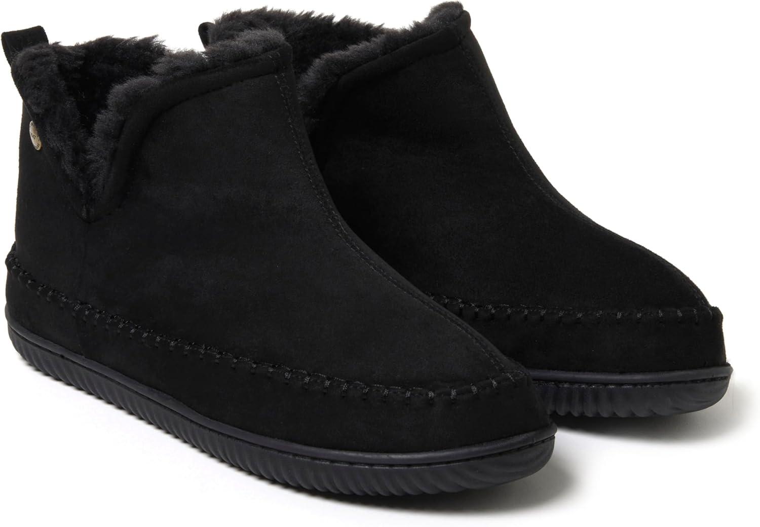 imageDearfoams Mens Brixen IndoorOutdoor Memory Foam Boot Alpine Camping Cozy Slipper House Shoe AnkleBlack