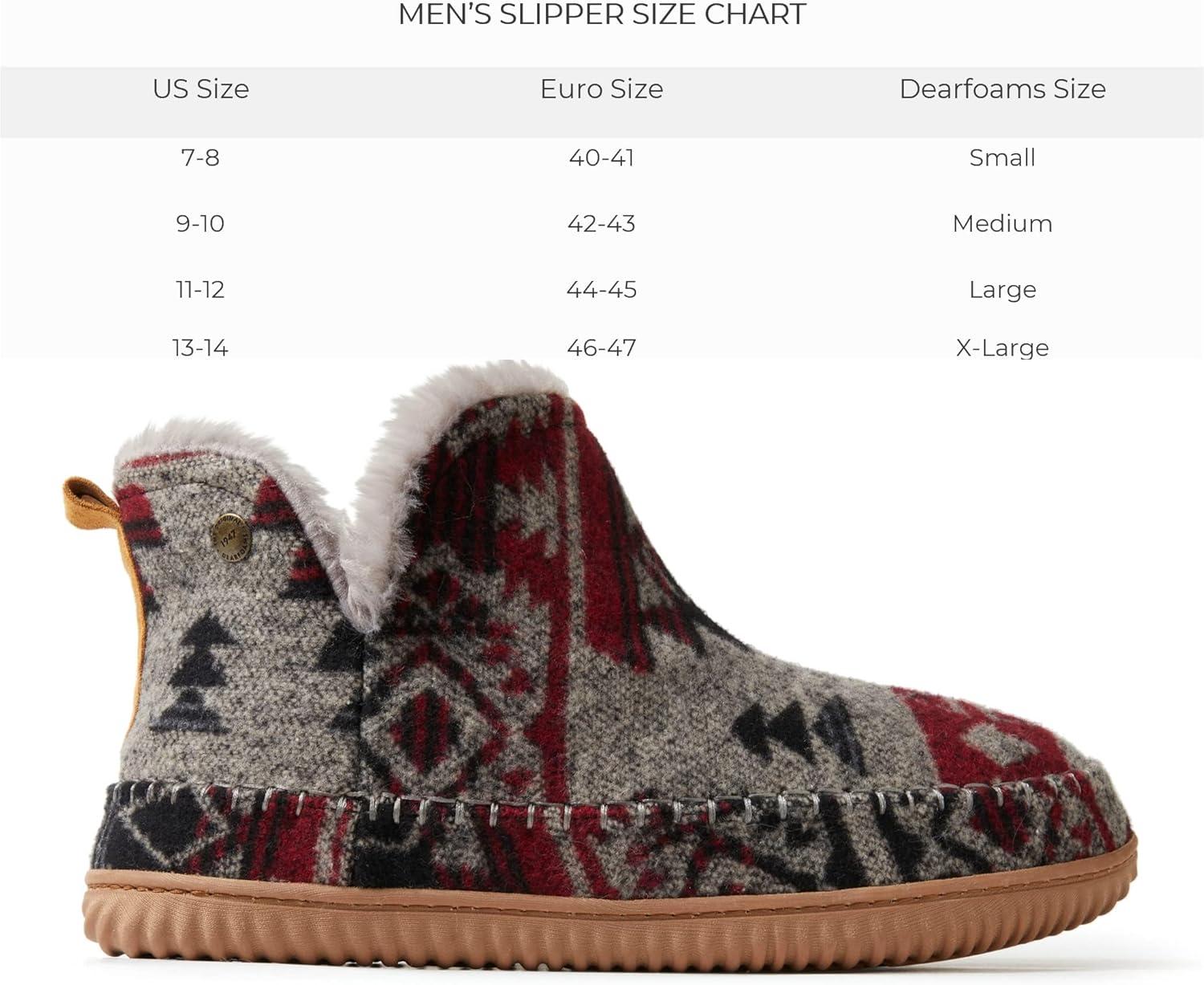 imageDearfoams Mens Brixen IndoorOutdoor Memory Foam Boot Alpine Camping Cozy Slipper House Shoe AnkleBlack Combo