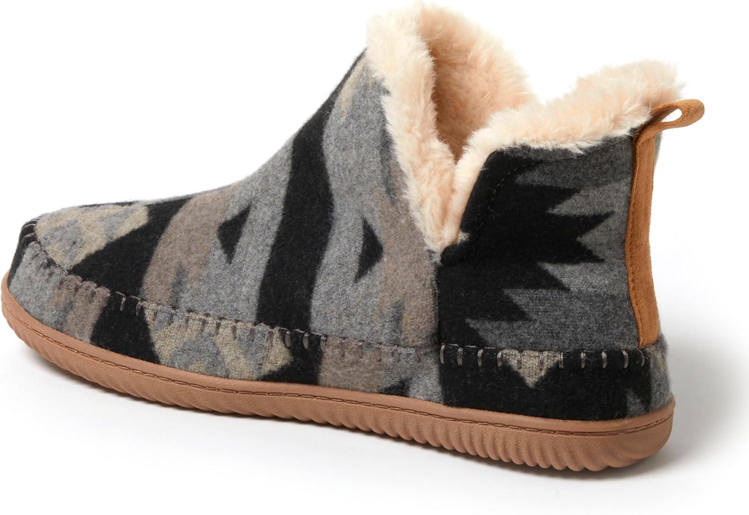imageDearfoams Mens Brixen IndoorOutdoor Memory Foam Boot Alpine Camping Cozy Slipper House Shoe AnkleGrey Combo