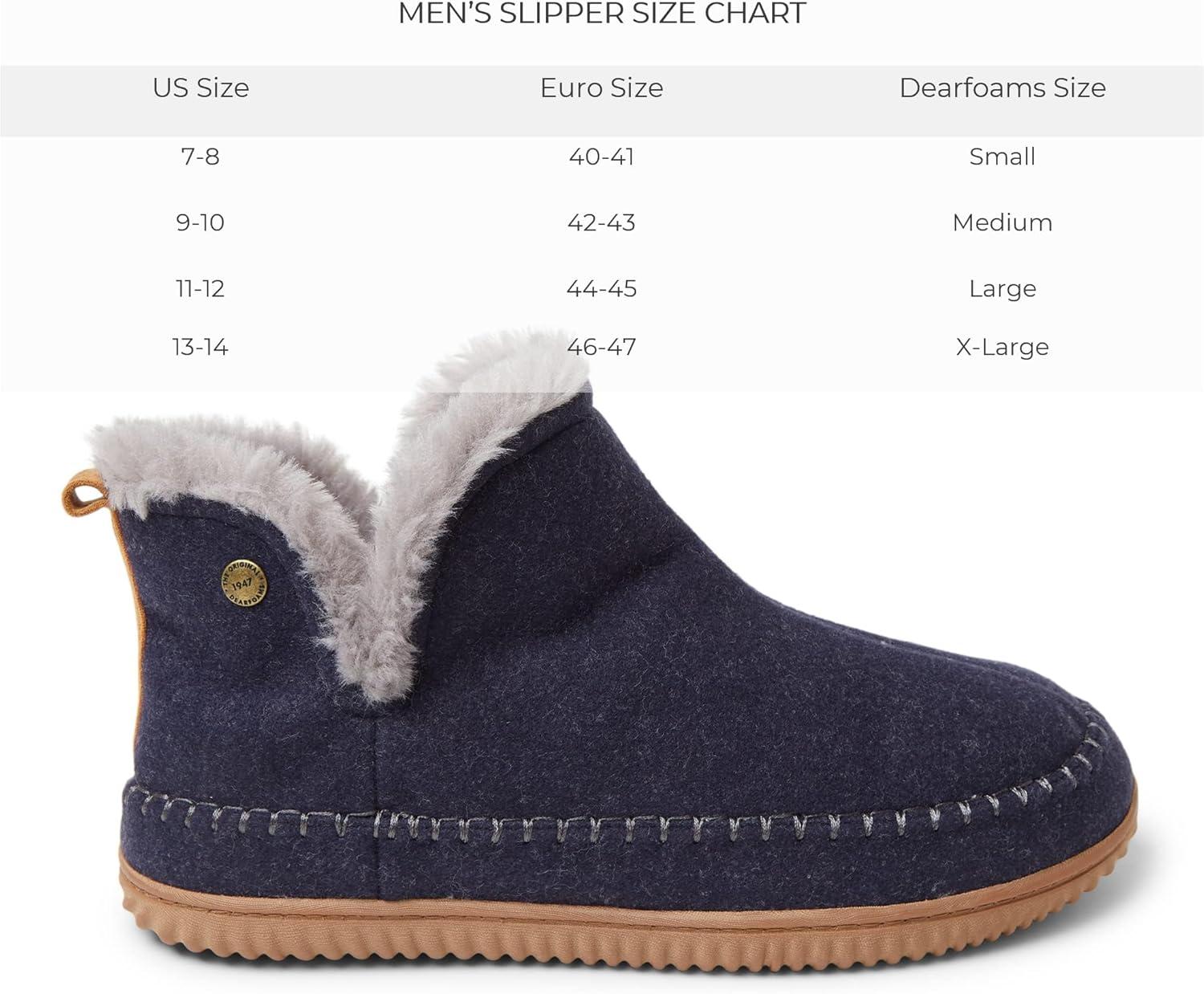 imageDearfoams Mens Brixen IndoorOutdoor Memory Foam Boot Alpine Camping Cozy Slipper House Shoe AnkleNavy Heather