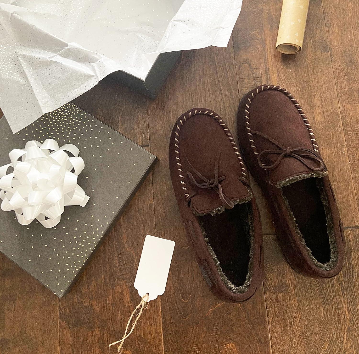 imageDearfoams Mens Microsuede Moccasin with Tie SlipperCoffee