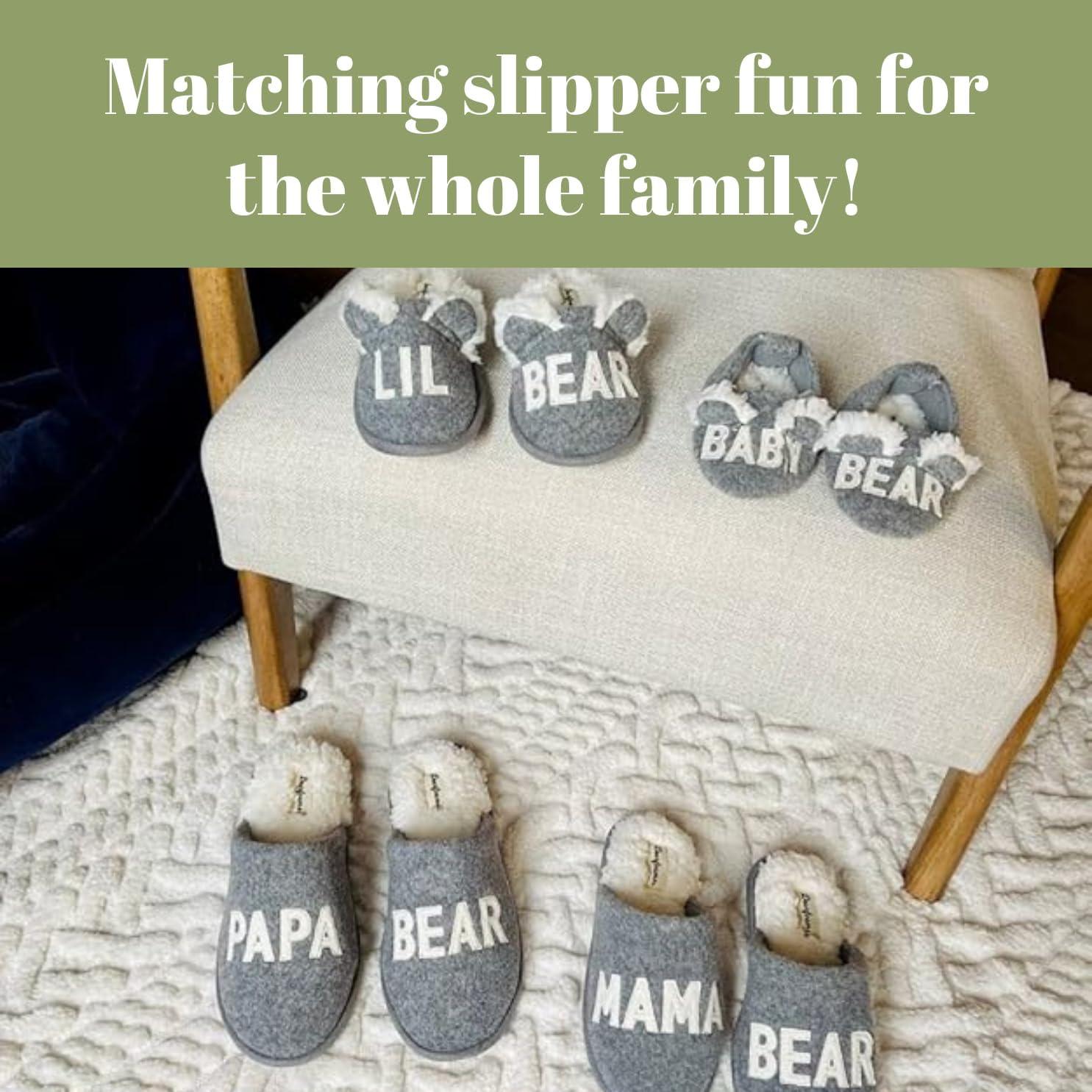 imageDearfoams Mens Papa Bear Matching Family Gifts for Dad Clog SlipperLight Heather Grey