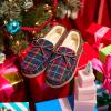 imageDearfoams Mens Indoor Outdoor Breathable Pierce Moccasin SlipperBlue Plaid