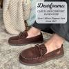 imageDearfoams Mens Microsuede Moccasin with Tie SlipperBrown