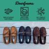 imageDearfoams Mens Microsuede Moccasin with Tie SlipperSolid Black