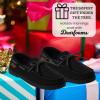 imageDearfoams Mens Microsuede Moccasin with Tie SlipperSolid Black