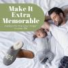 imageDearfoams Mens Papa Bear Matching Family Gifts for Dad Clog SlipperLight Heather Grey