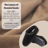 imageDearfoams Womens Genuine Suede Clogs Doreen Memory Foam House Slippers Indoor House ShoesBlack 2