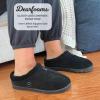 imageDearfoams Womens Genuine Suede Clogs Doreen Memory Foam House Slippers Indoor House ShoesBlack